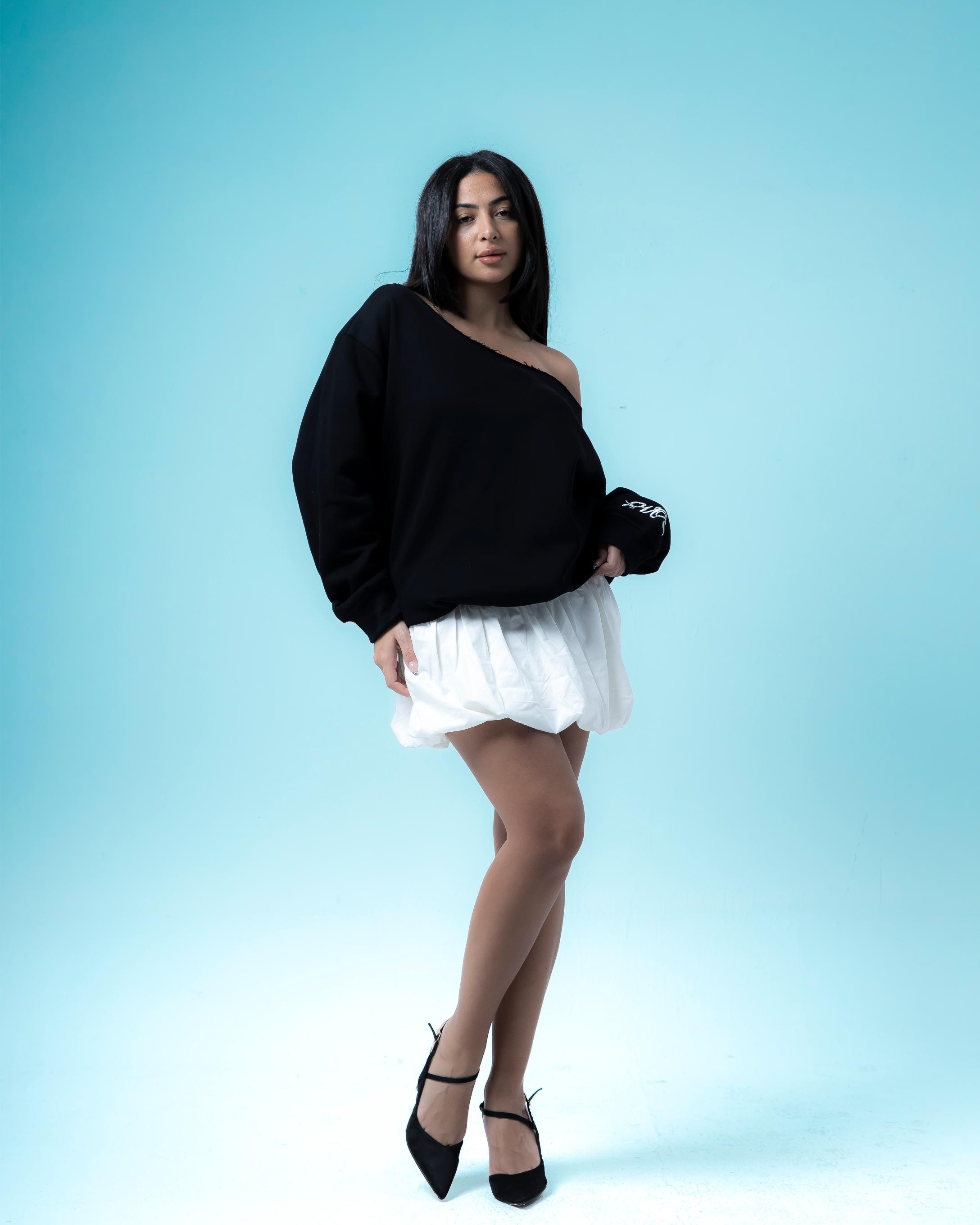 "OFF-SHOULDER" Black Sweater